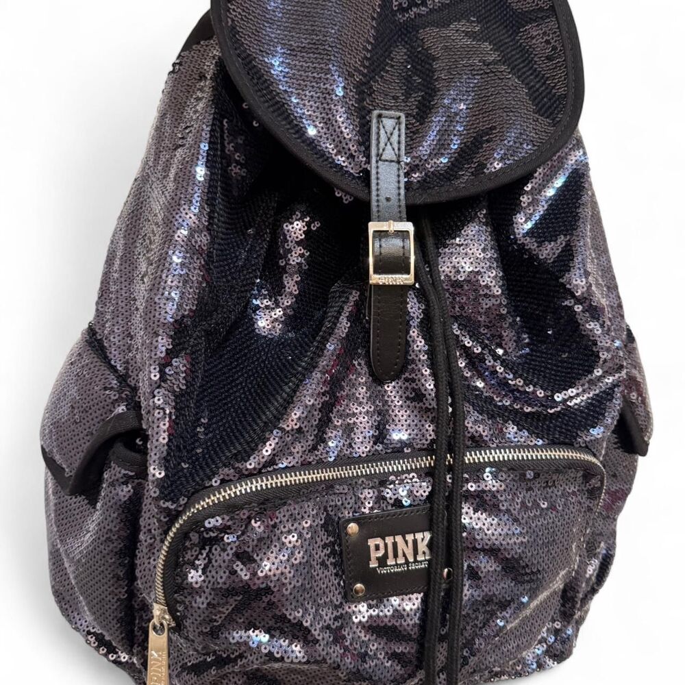 Victoria's Secret Black Sequin RARE Vintage Y2k 2000s Backpack